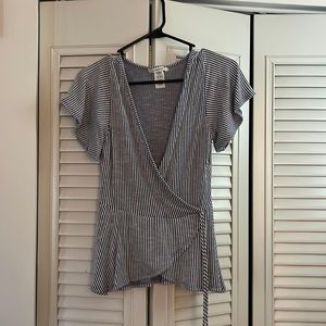 Striped cross over shirt